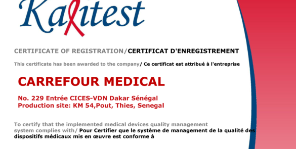 CARREFOUR MEDICAL certifié ISO 13485, JUIN 2024
